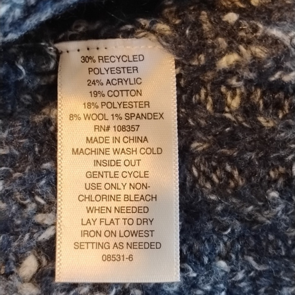 a.n.a. Woman's Navy Marl Round Neck Sweater, Size: XL, NWT - Picture 8 of 8